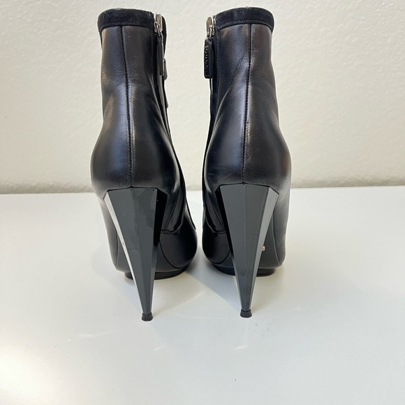 GUCCI Olimpia Elastic Ladder Strap High Heel Bootie Size 36.5 Black - Picture 3 of 13